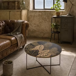 Soffbord med mönster i mangoträ, 80cm