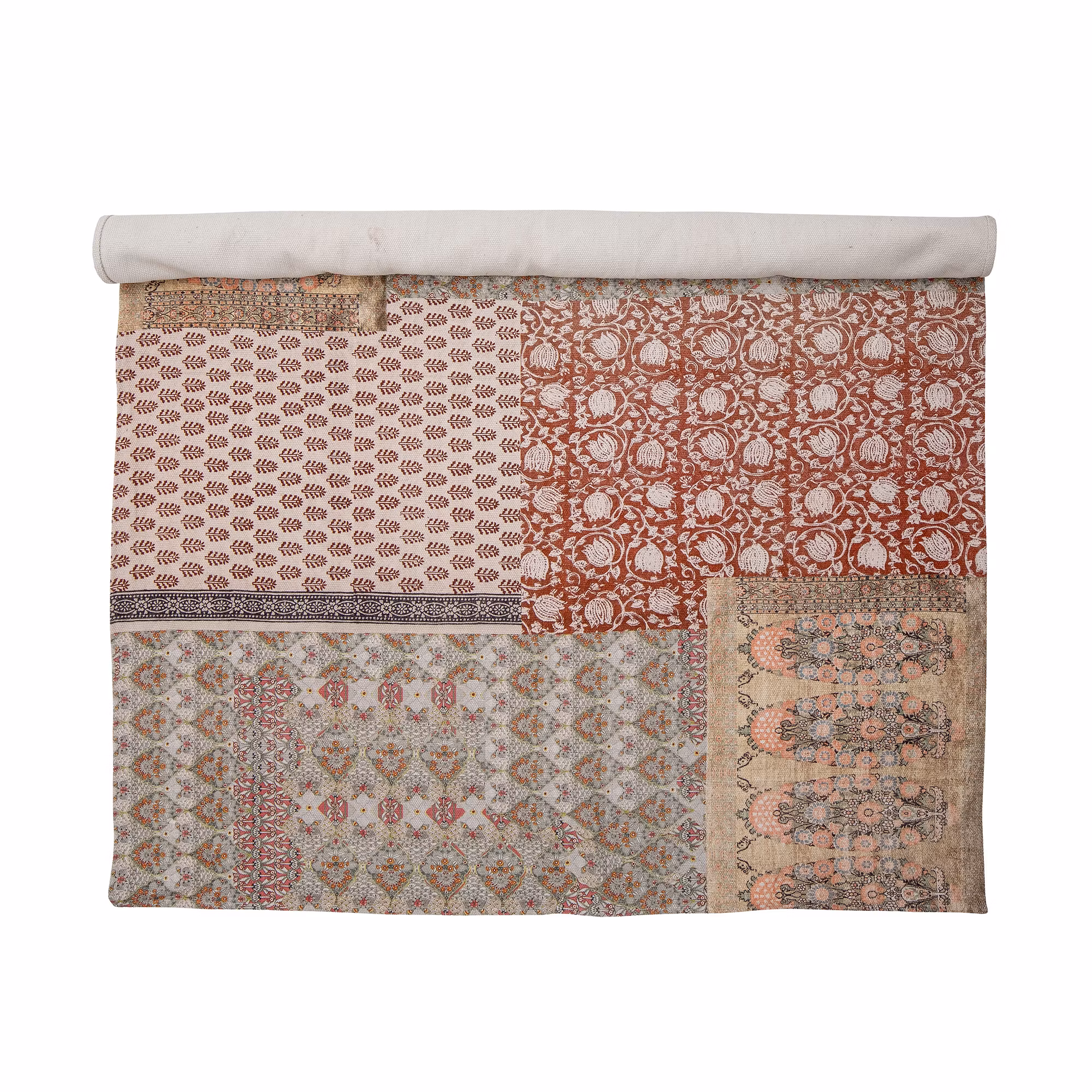 Matta i patchwork-design, 100% bomull, 215X150cm