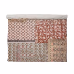 Matta i patchwork-design, 100% bomull, 215X150cm