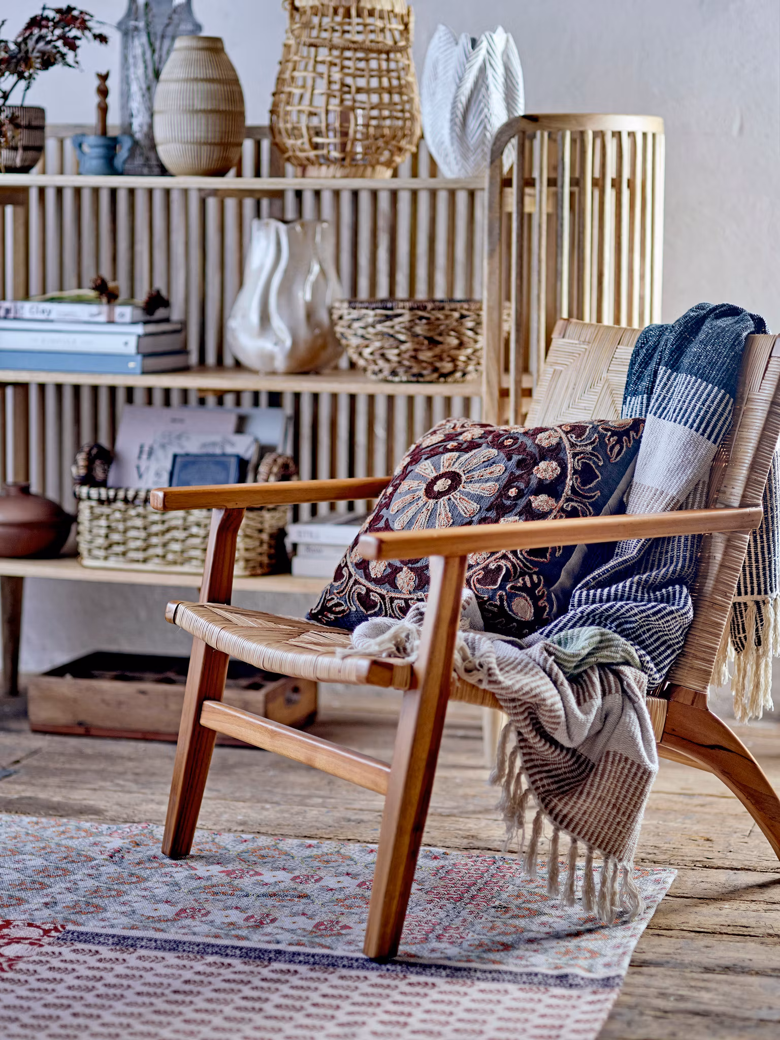 Matta i patchwork-design, 100% bomull, 215X150cm