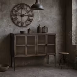 Rejäl skänk/vitrinskåp, 150cm