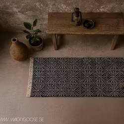 Matta i bomull, Svart, 240x70cm, Fernando
