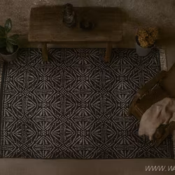 Matta i bomull, Svart, 240x160cm, Fernando