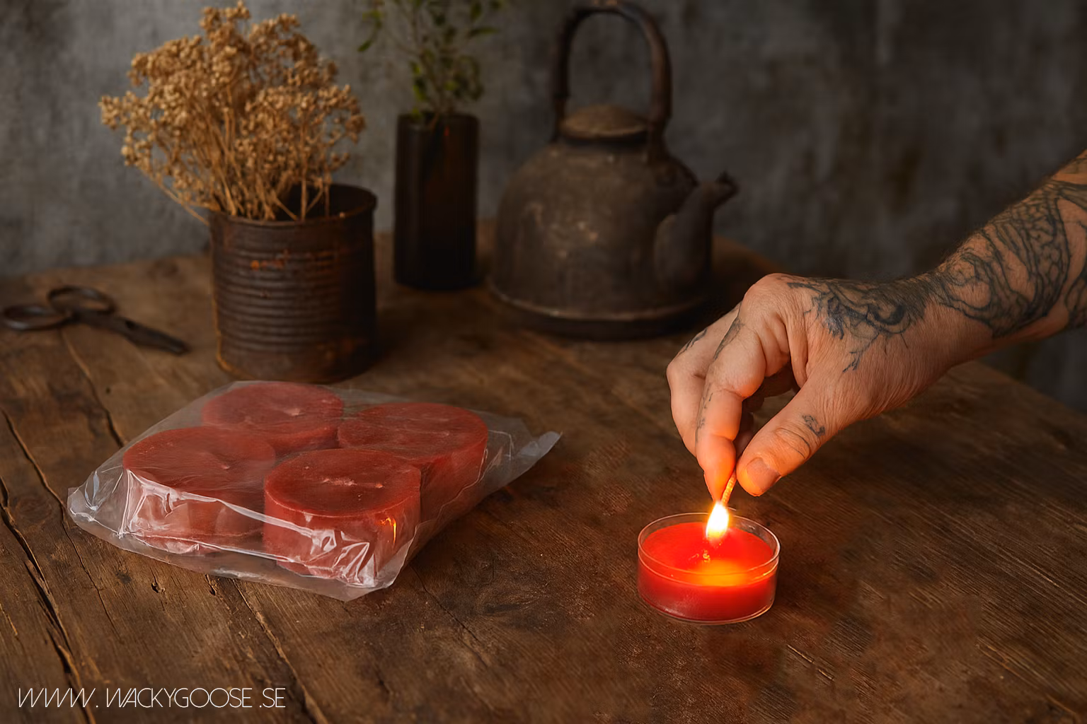 Maxi Värmeljus ~8,5 h, 4-pack, Röd