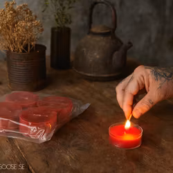 Maxi Värmeljus ~8,5 h, 4-pack, Röd