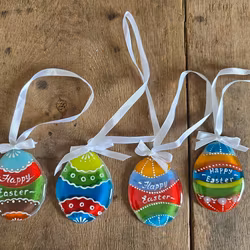 Handgjord glasfigur, PÅSKÄGG, Glasfusing