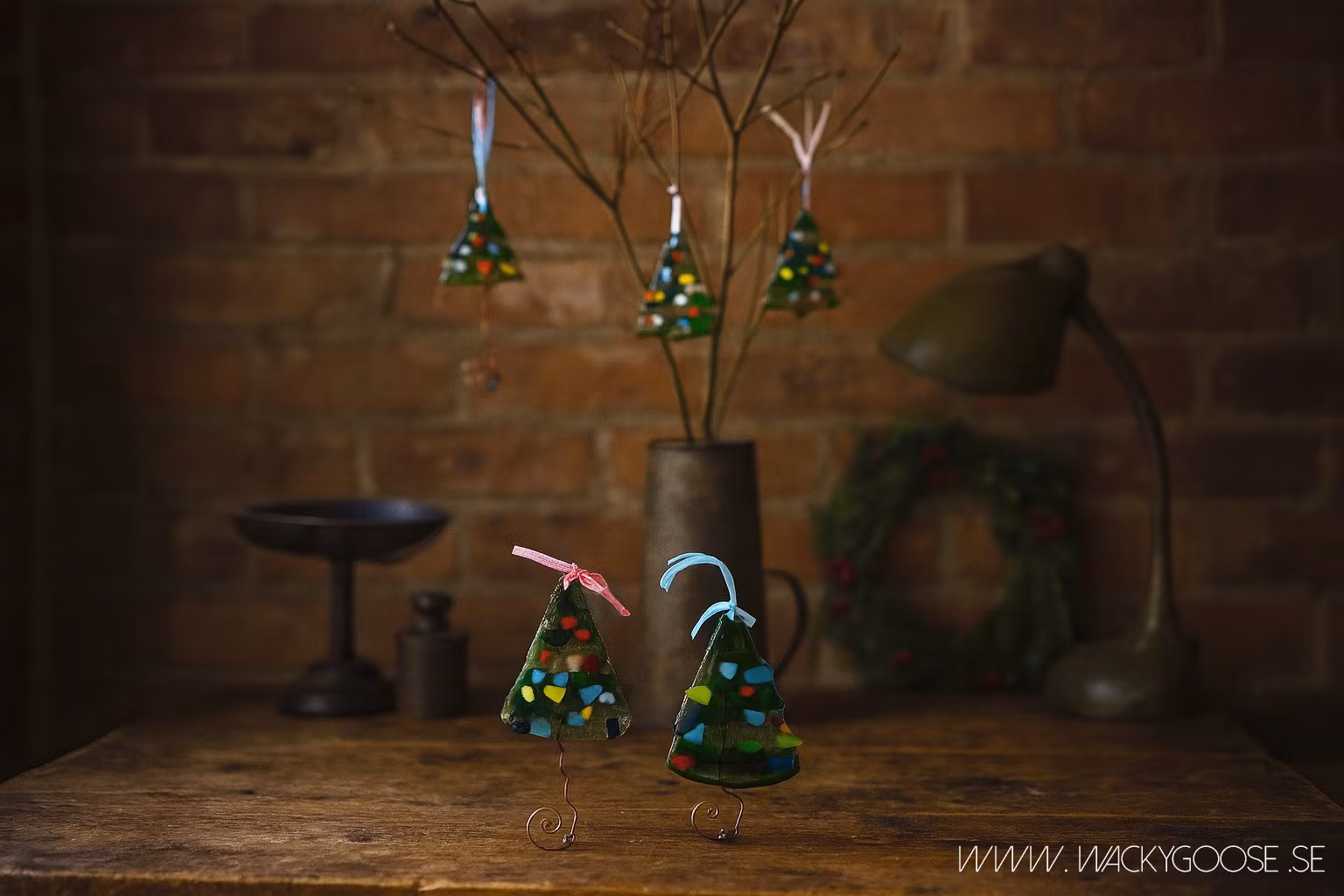 Handgjord glasfigur, JULGRAN, Glasfusing