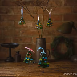 Handgjord glasfigur, JULGRAN, Glasfusing