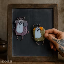 Magnet - Handgjord glasfigur, FÅR, Glasfusing