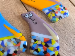 Magnet - Handgjord glasfigur, KATT, Glasfusing