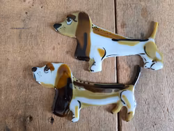 Magnet - Handgjord glasfigur, STOR HUND, Glasfusing