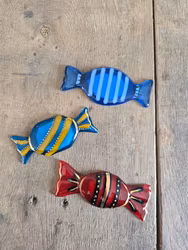 Magnet - Handgjord glasfigur, KARAMELL, Glasfusing