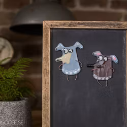 Magnet - Handgjord glasfigur, ELEFANT, Glasfusing