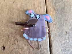 Magnet - Handgjord glasfigur, ELEFANT, Glasfusing