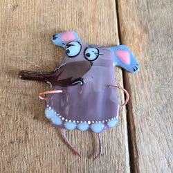 Magnet - Handgjord glasfigur, ELEFANT, Glasfusing