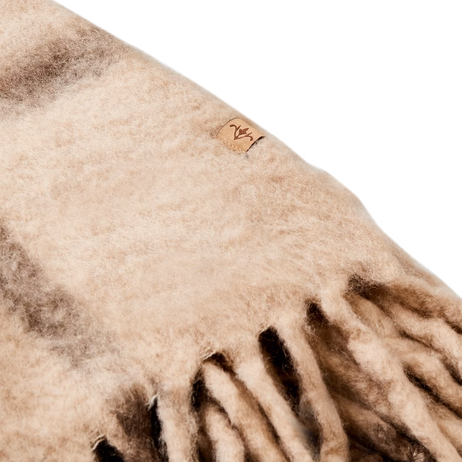 Filt i ull, 160x130cm, Brun/Beige/Grå