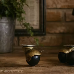 Möbelhjul, Klothjul med Stopp, Mässing, 4-pack