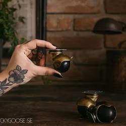 Möbelhjul, Klothjul med Stopp, Mässing, 4-pack