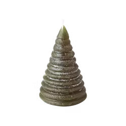 Handgjort figurljus Gran, Grön 13,5cm