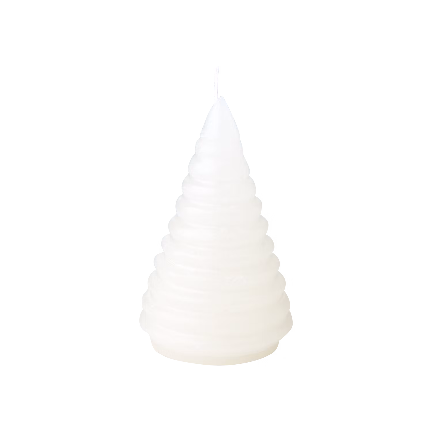 Handgjort figurljus Gran, Vit 15cm