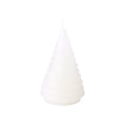 Handgjort figurljus Gran, Vit 15cm