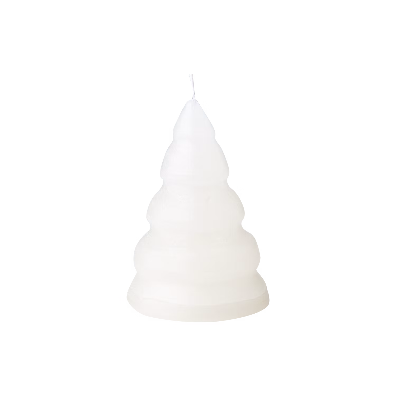 Handgjort figurljus Gran, Vit 9,5cm