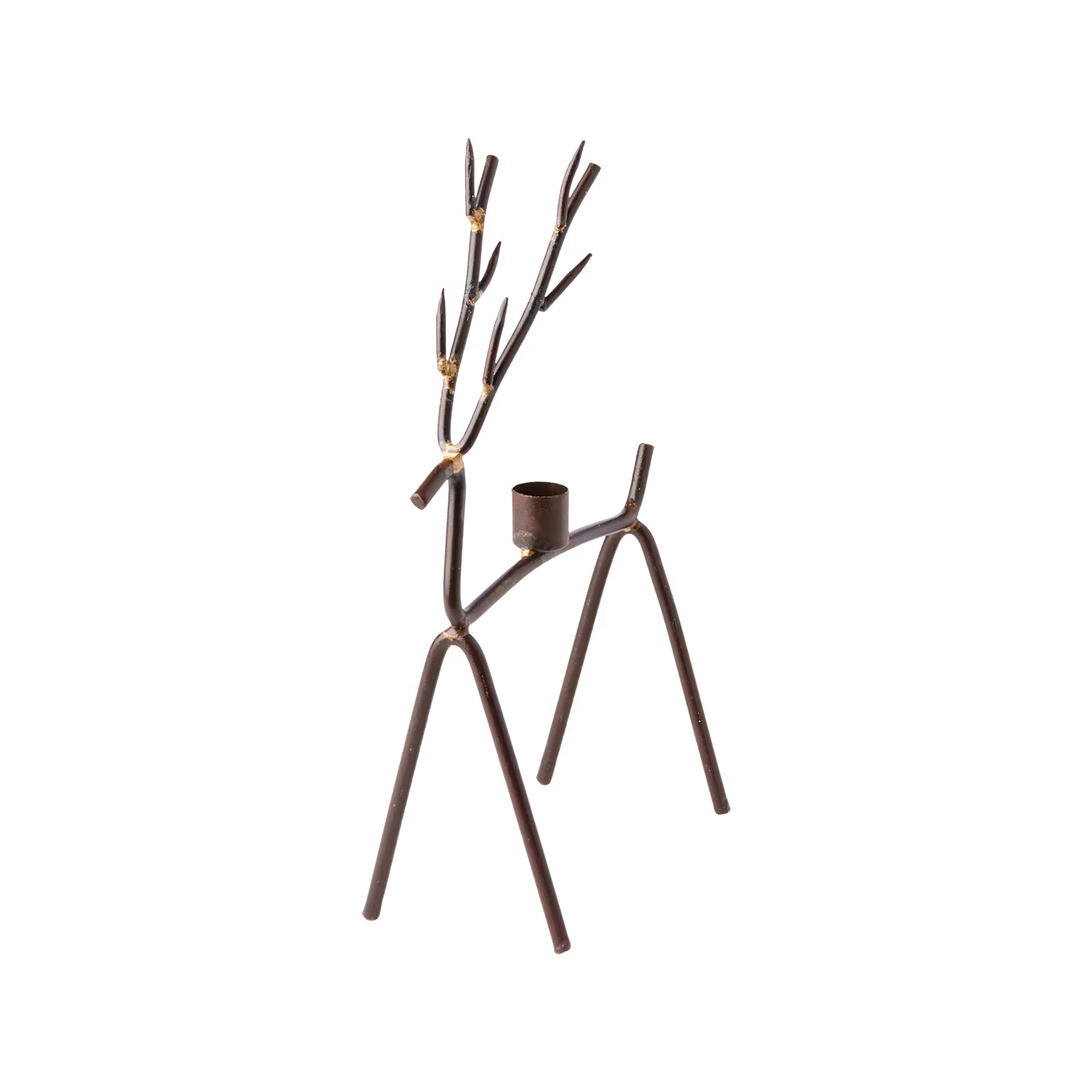 Ljusstake Ren i järn, Mässingfärgad/Rost, 30cm