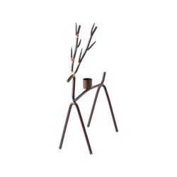 Ljusstake Ren i järn, Mässingfärgad/Rost, 30cm