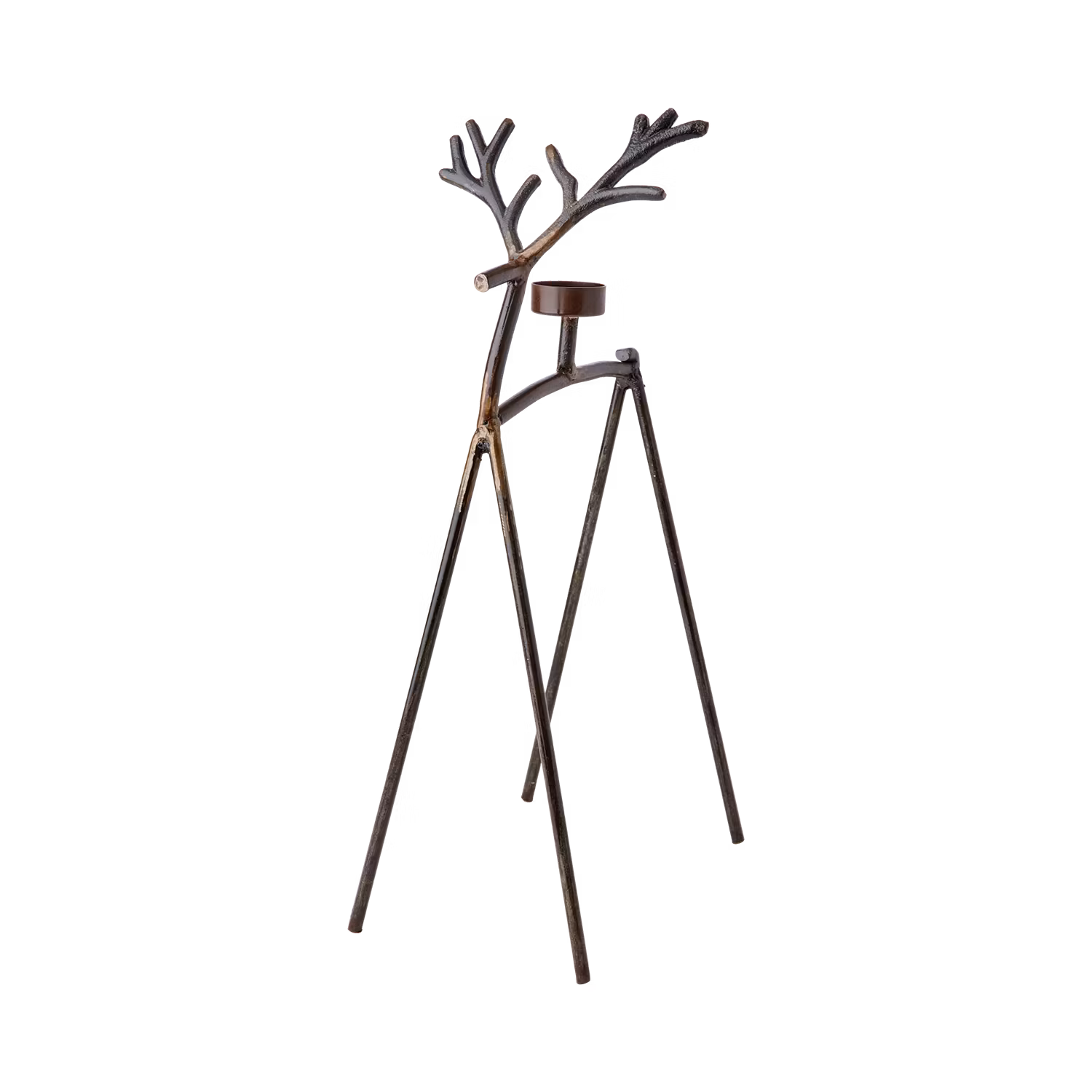 Ljusstake Ren i järn, Mässingfärgad/Rost, 47cm