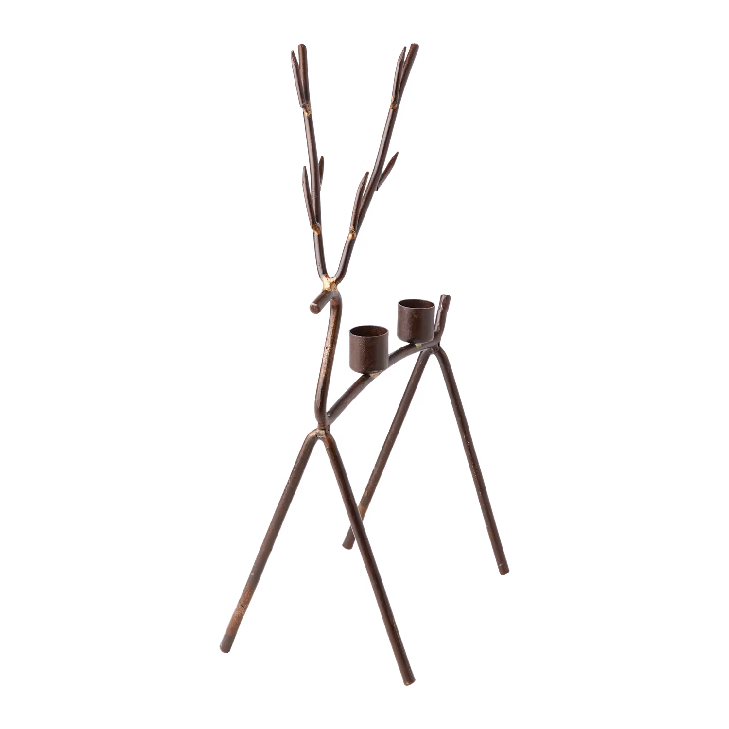Ljusstake Ren i järn, Mässingfärgad/Rost, 35cm