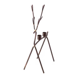 Ljusstake Ren i järn, Mässingfärgad/Rost, 35cm