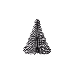Dekorationsgran, Svart/Vit, 16cm