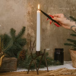 Ljusstake Ren i järn, Mässingfärgad/Rost, 24cm