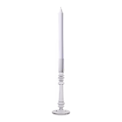 Munblåst ljusstake i glas, Klar, 24cm