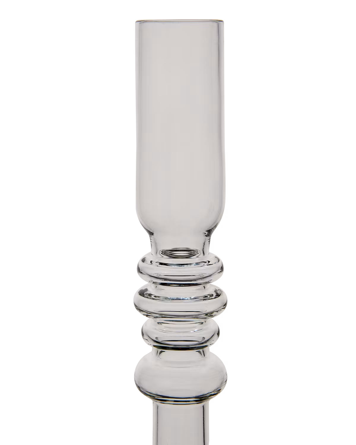 Munblåst ljusstake i glas, Klar, 24cm