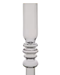 Munblåst ljusstake i glas, Klar, 24cm