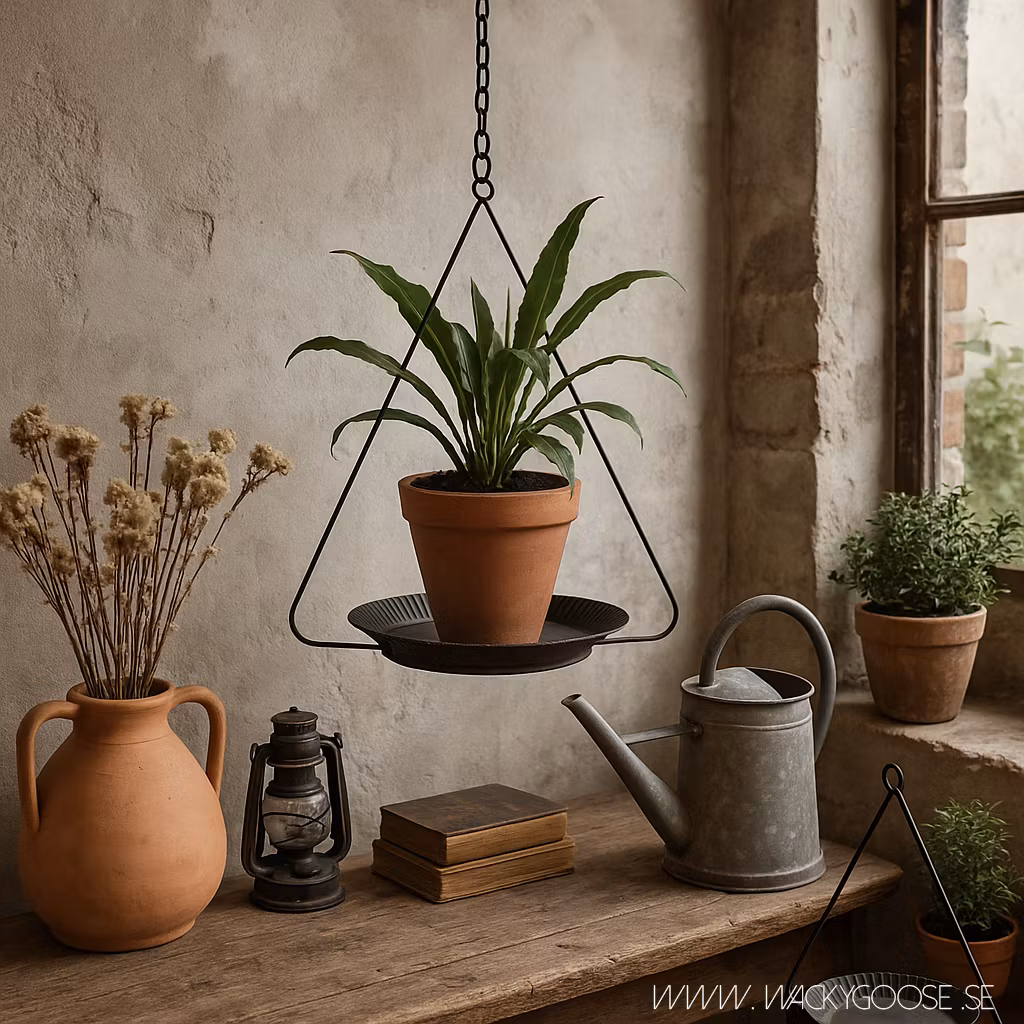 Fat till krukor att hänga/ställa, Set om 7, Återbrukat material, Hängkruka