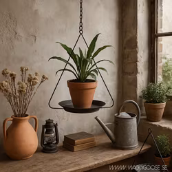 Fat till krukor att hänga/ställa, Set om 7, Återbrukat material, Hängkruka