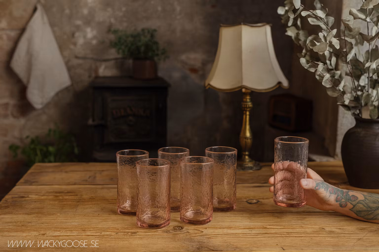 DISA Handgjorda Glas, 6-pack, Rosa