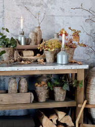 Köks-ö på hjul med zink-topp