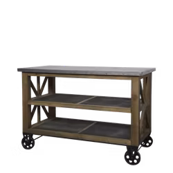 Köks-ö på hjul med zink-topp