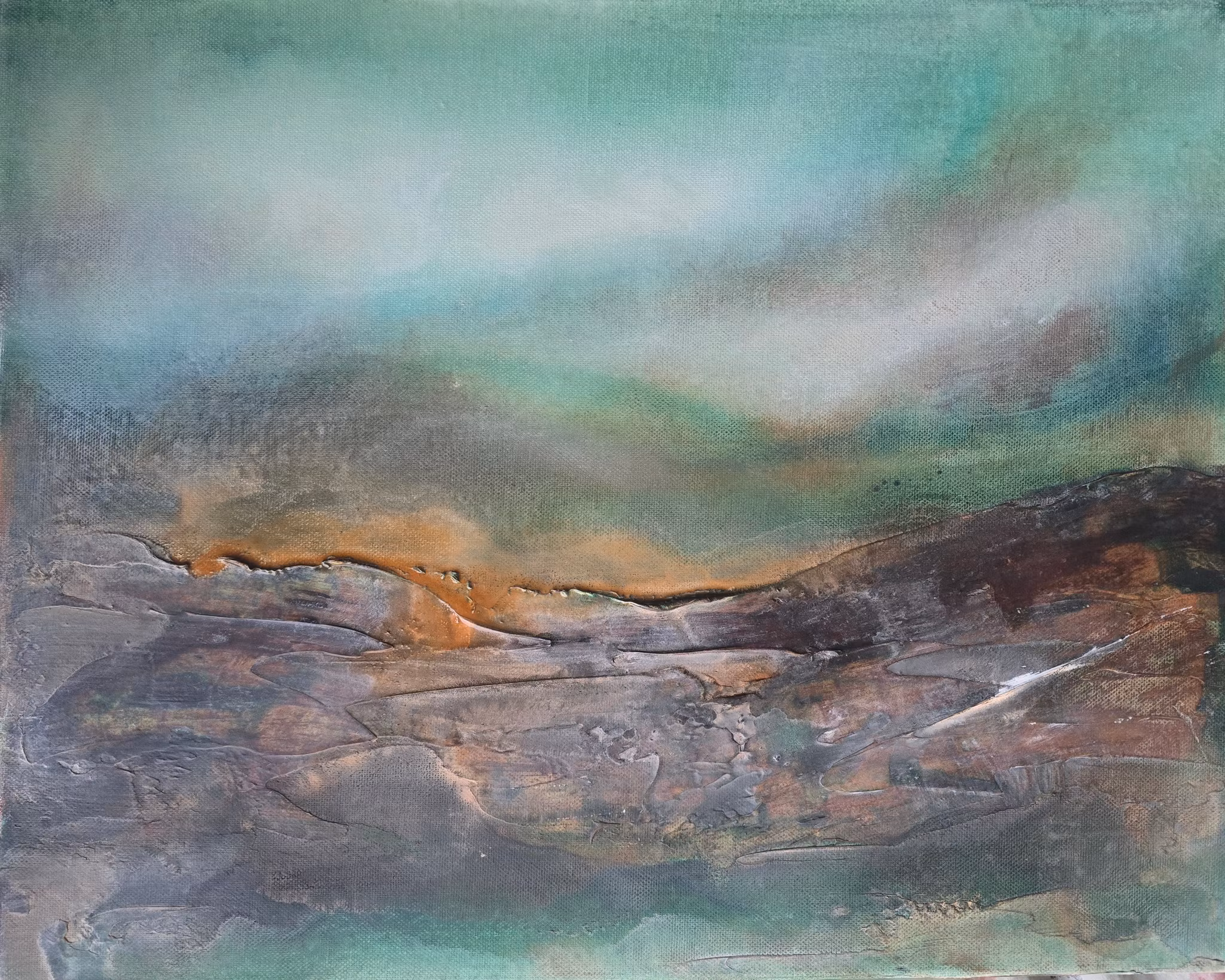 Veins of Earth, "Beneath the Amber Line" - Originalmålning, 50x40cm