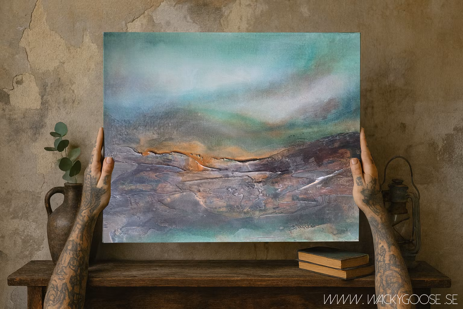 Veins of Earth, "Beneath the Amber Line" - Originalmålning, 50x40cm