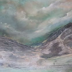 Veins of Earth, "Emerald Silence" - Originalmålning, 50x40cm