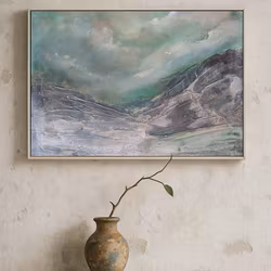 Veins of Earth, "Emerald Silence" - Originalmålning, 50x40cm