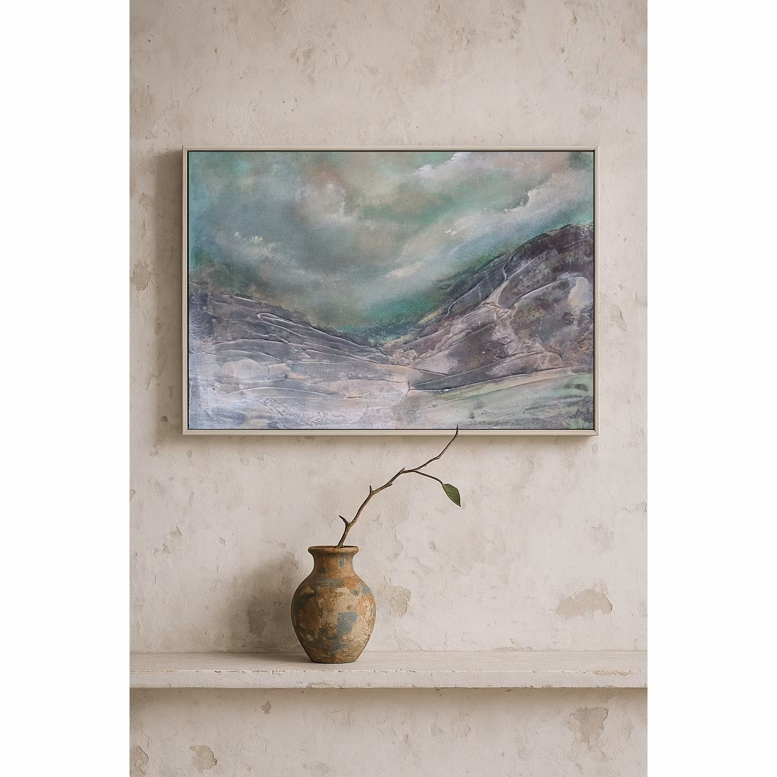 Veins of Earth, "Emerald Silence" - Originalmålning, 50x40cm