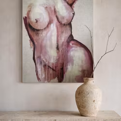 Whispers of Her, "Blush in Motion", Originalmålning, 100x80cm