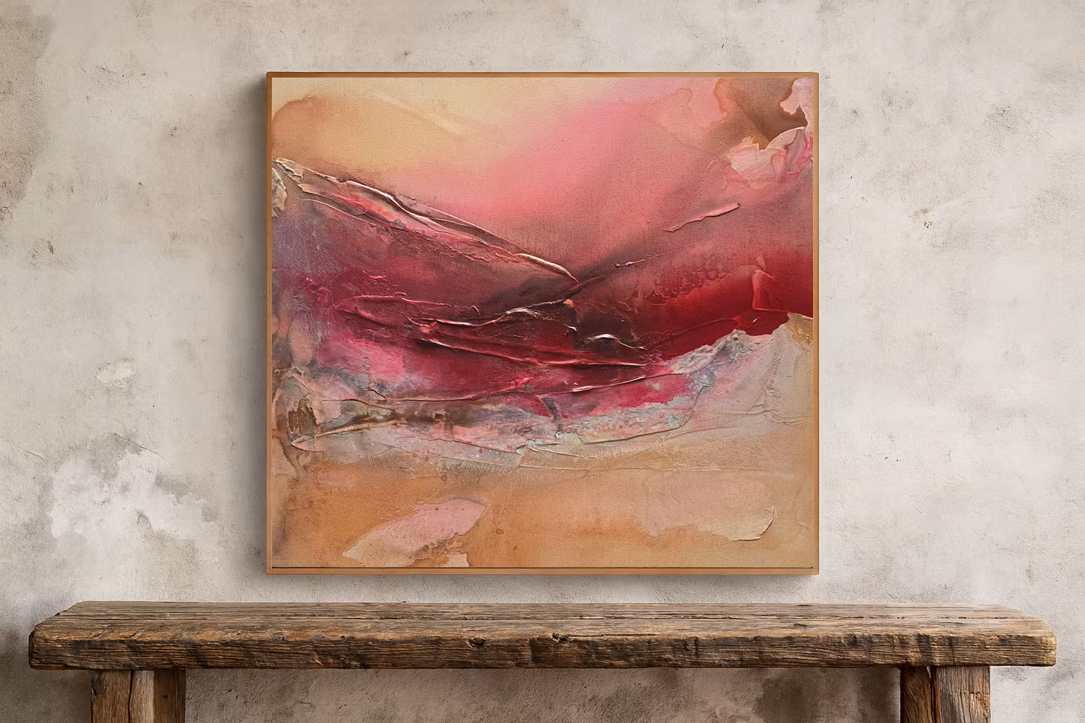 Veins of Earth "Veiled Ember" - Originalmålning, 60x60cm