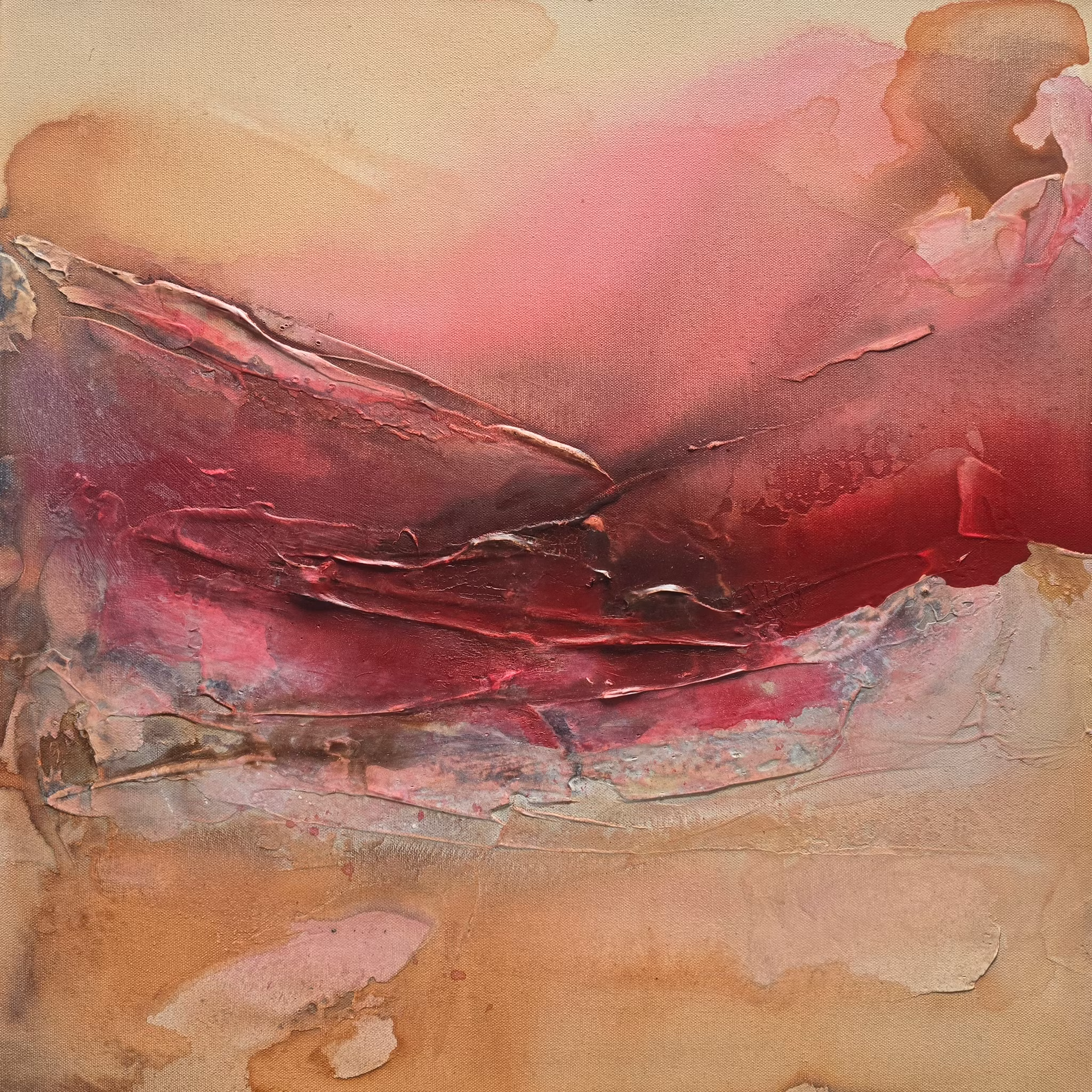 Veins of Earth "Veiled Ember" - Originalmålning, 60x60cm