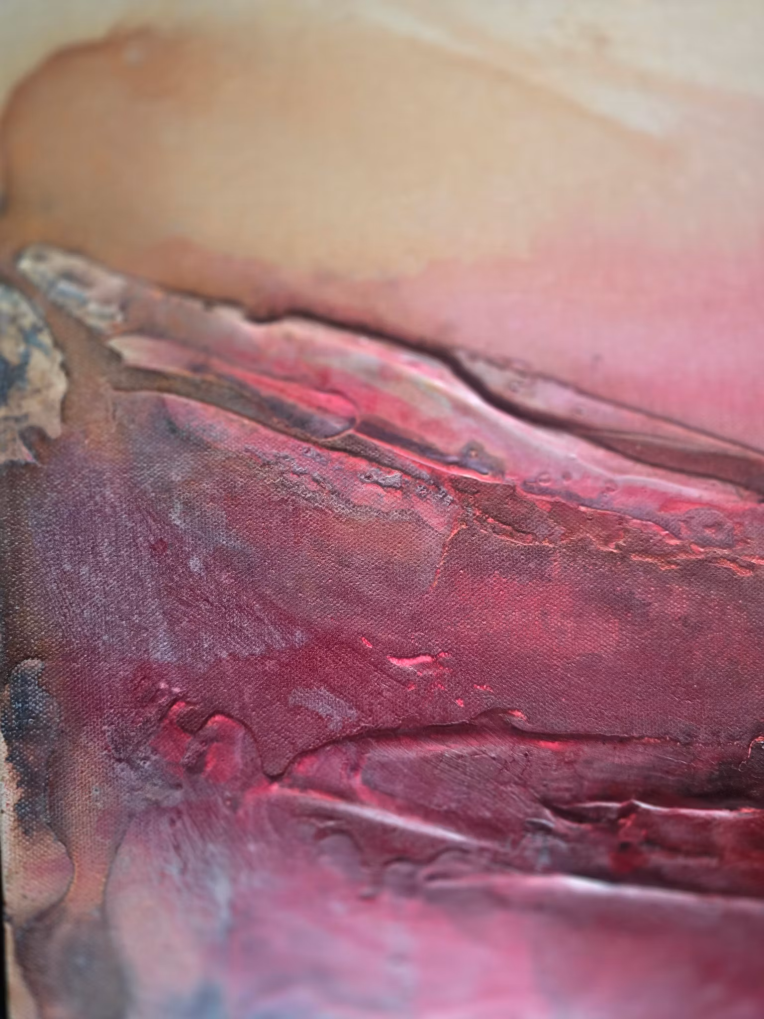 Veins of Earth "Veiled Ember" - Originalmålning, 60x60cm